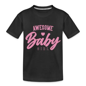 Awesome Baby Girl - Kids' Premium Organic T-Shirt - black - Front