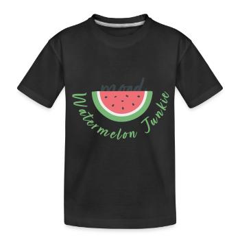 Wassermelonen Junkie - Kinder Premium Bio T-Shirt - Schwarz - Vorne