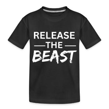 Body building muscle building strength training workout - Kids' Premium Organic T-Shirt - black - Front