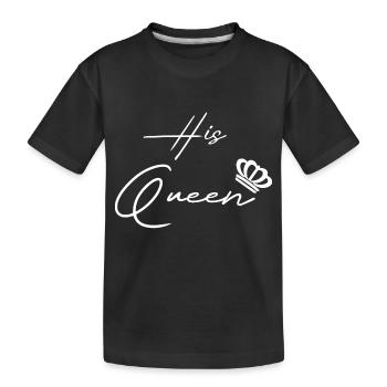 his queen her king paar white - Kinder Premium Bio T-Shirt - Schwarz - Vorne