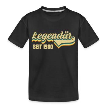 Jahrgang 1980 43 Jahre Geburtstag - Kinder Premium Bio T-Shirt - Schwarz - Vorne