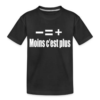 Moins C’est Plus - T-shirt bio Premium Enfant - noir - Devant