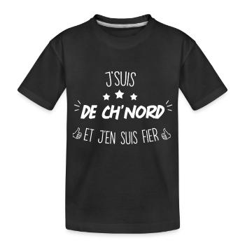 j'suis du nord et j'en suis fier cadeau - T-shirt bio Premium Enfant - noir - Devant