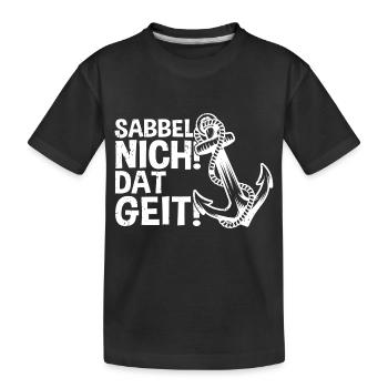 Tau Maritim Ostsee Meer Anker See Nordsee Platt Os - Kinder Premium Bio T-Shirt - Schwarz - Vorne
