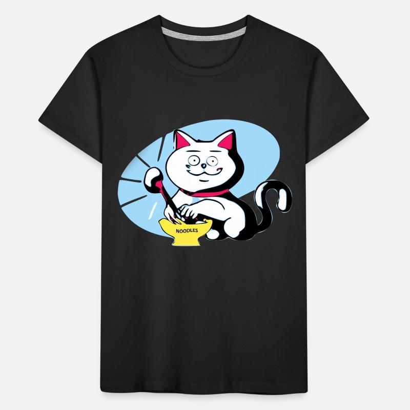 Chat et ramen T-shirt bio Premium Enfant