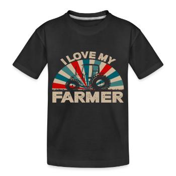 J’aime mon agriculteur - T-shirt bio Premium Enfant - noir - Devant