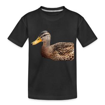 Ente Wildente Entchen Erpel Poster Geschenk - Kinder Premium Bio T-Shirt - Schwarz - Vorne