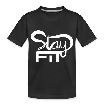 BLEIBEN SIE FIT HANDSCHRIFTLICH - Kinder Premium Bio T-Shirt - Schwarz - Vorne
