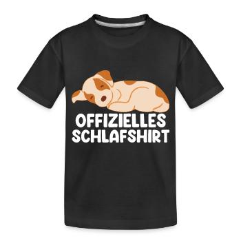 Offizielles Schlafshirt Schlafender Hund - Kinder Premium Bio T-Shirt - Schwarz - Vorne