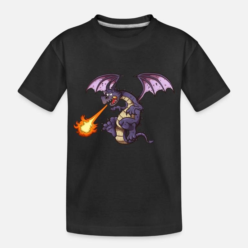 Wütender Drache - Kinder Premium Bio T-Shirt - Schwarz