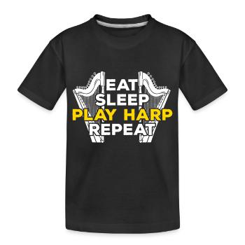 Harp - Kids' Premium Organic T-Shirt - black - Front