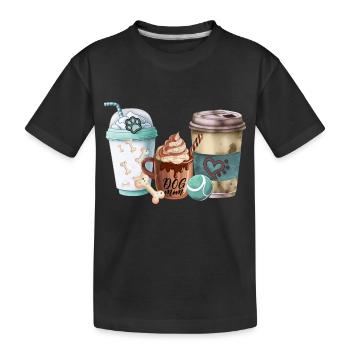 Hundemütter lieben Kaffee - Kinder Premium Bio T-Shirt - Schwarz - Vorne