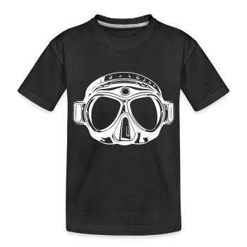 Taucherbrille Symbol Tauchen - Kinder Premium Bio T-Shirt - Schwarz - Vorne