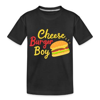 Cheeseburger Boy - Kinder Premium Bio T-Shirt - Schwarz - Vorne