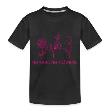 Flower Blume Pflanze - Kinder Premium Bio T-Shirt - Schwarz - Vorne