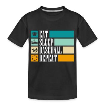 Baseball bat sport hobby - Kids' Premium Organic T-Shirt - black - Front