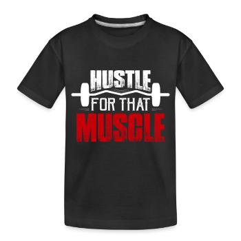Hustle pour ce plateau d’entraînement d’haltérophilie musculaire - T-shirt bio Premium Enfant - noir - Devant