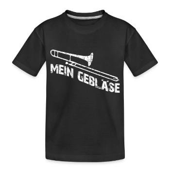 Posaune mein Instrument - Kinder Premium Bio T-Shirt - Schwarz - Vorne