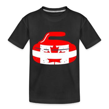 Curling Stone Canada Curler Canadian Flag Curling - Kinder Premium Bio T-Shirt - Schwarz - Vorne