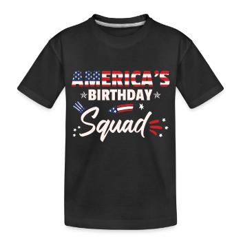 Americas Birthday Squad - Kids' Premium Organic T-Shirt - black - Front