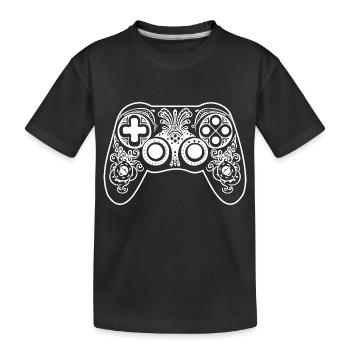 Manette de jeu de jeux vidéo - T-shirt bio Premium Enfant - noir - Devant