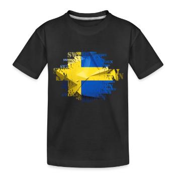 Suède Suède drapeau national norden skandinavia - T-shirt bio Premium Enfant - noir - Devant