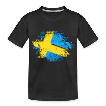 Suède Suède drapeau national norden skandinavia - T-shirt bio Premium Enfant - noir - Devant