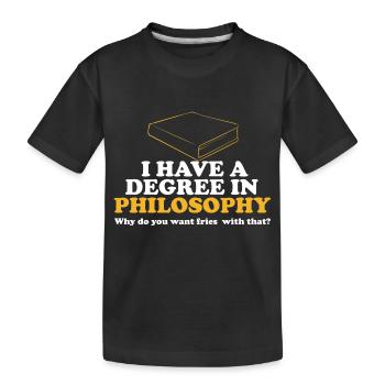 Philosophie Lehrer Poesie Wissenschaft Lesen Buch - Kinder Premium Bio T-Shirt - Schwarz - Vorne