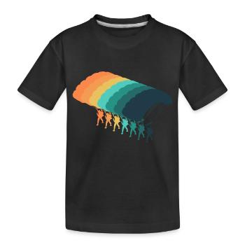 Vintage parachute - Kids' Premium Organic T-Shirt - black - Front