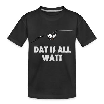 Möwe - dat is all watt - Kinder Premium Bio T-Shirt - Schwarz - Vorne
