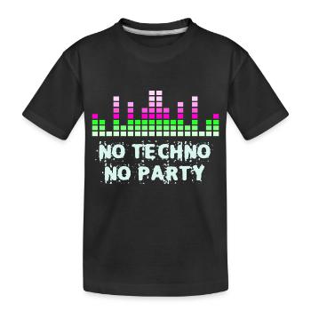 Pas de techno pas de parti rave dire - T-shirt bio Premium Enfant - noir - Devant