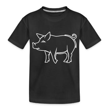 Pig Piggy Sow - Kids' Premium Organic T-Shirt - black - Front