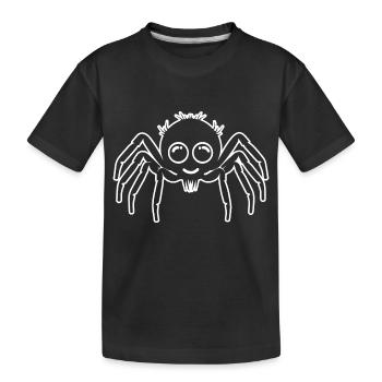 Spider spiders animals - Kids' Premium Organic T-Shirt - black - Front