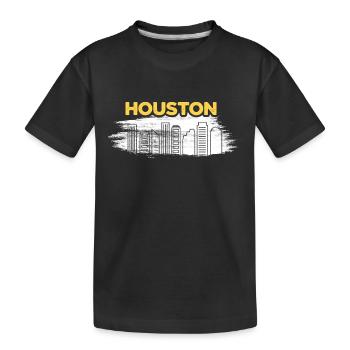 Houston skyline design for proud Houston residents - Kids' Premium Organic T-Shirt - black - Front