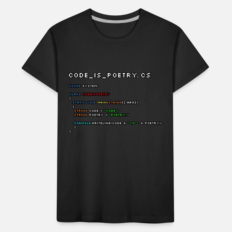 Code is poetry.cs Kids' Premium Organic T-Shirt