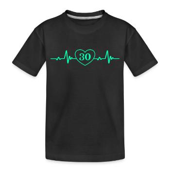 30. Geburtstag Herz 30 - Kinder Premium Bio T-Shirt - Schwarz - Vorne