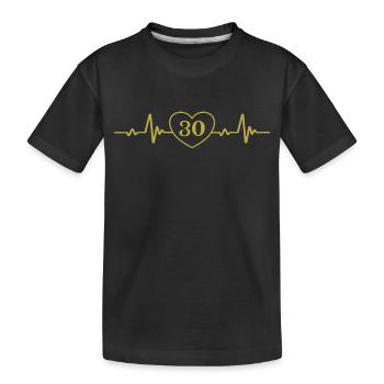 30. Geburtstag Herz 30 - Kinder Premium Bio T-Shirt - Schwarz - Vorne