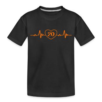 20e anniversaire Coeur 20 - T-shirt bio Premium Enfant - noir - Devant