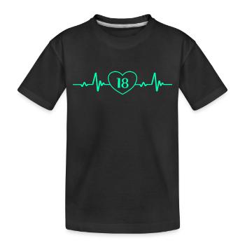18th Birthday Heart 18 - Kids' Premium Organic T-Shirt - black - Front
