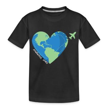 Heart traveler -travel addict - Kids' Premium Organic T-Shirt - black - Front