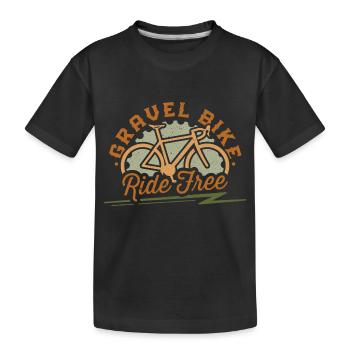 Gravel Bike, Ride Free - Kids' Premium Organic T-Shirt - black - Front
