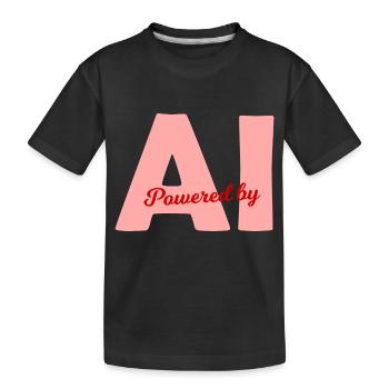 Powered by AI - Kids' Premium Organic T-Shirt - black - Front