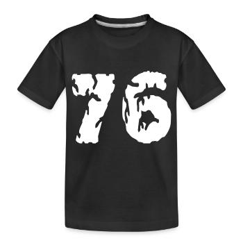 76 Zahl Trikot - Kinder Premium Bio T-Shirt - Schwarz - Vorne