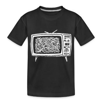 Retro Fernseher Störung - Kinder Premium Bio T-Shirt - Schwarz - Vorne