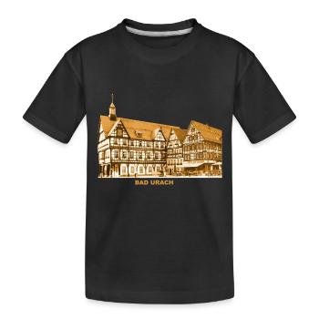 Bad Urach Rathaus Erms Alb Baden-Württemberg - Kinder Premium Bio T-Shirt - Schwarz - Vorne