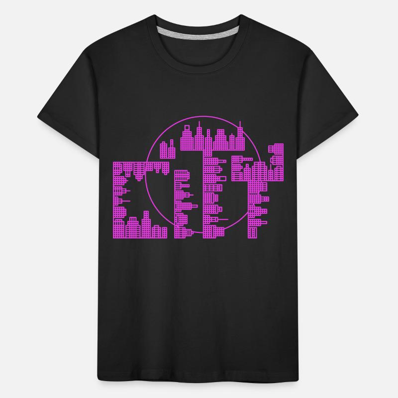 Skyline, City - version violette T-shirt bio Premium Enfant