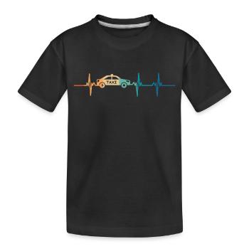 Taxi-Herzschlag - Kinder Premium Bio T-Shirt - Schwarz - Vorne