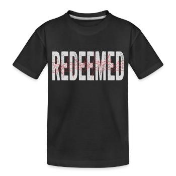 Religious Christian Redeemed Jesus - Holy Cross - Kids' Premium Organic T-Shirt - black - Front