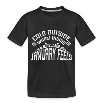 cold outside warm inside january feels - T-shirt bio Premium Enfant - noir - Devant