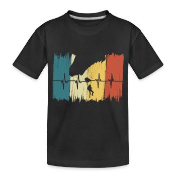 Vintage Fallschirm Herzschlag - Kinder Premium Bio T-Shirt - Schwarz - Vorne
